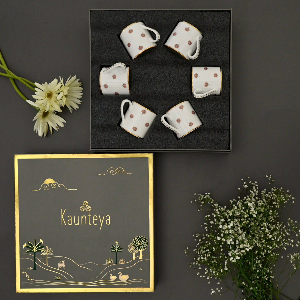 Gift Set Pichwai Mini Tea Mugs (Set of 6) Kaunteya