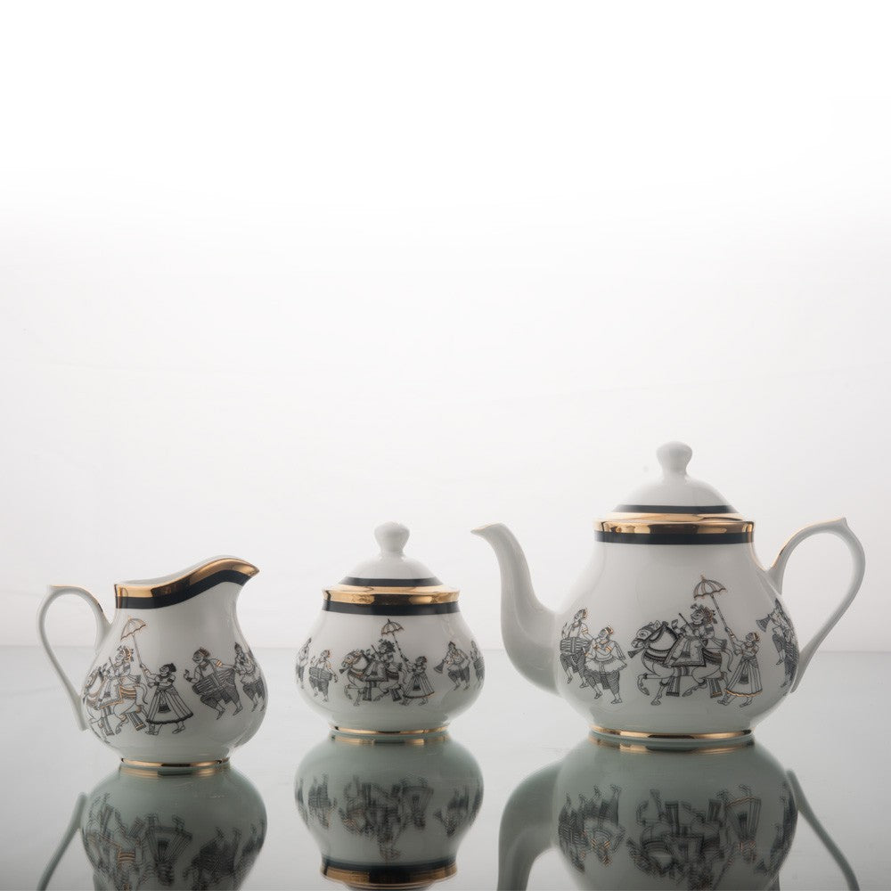 Tea Pot & Creamer & Sugar Pot  - Kaunteya