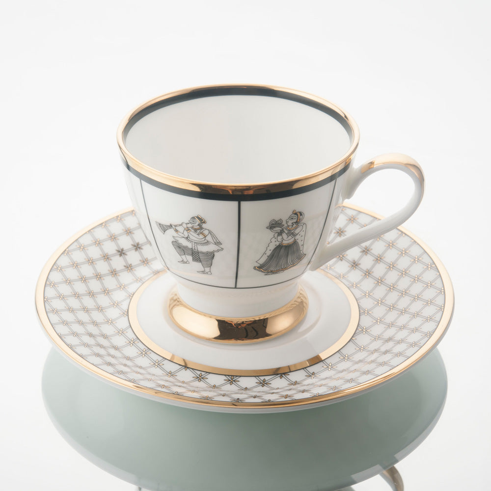 Fine Porcelain 8 Oz | 240 Ml Tea Cup & 6 Saucer Set Of 6 In Gift Box  WL-880105/6C, Set of 6 - Kroger