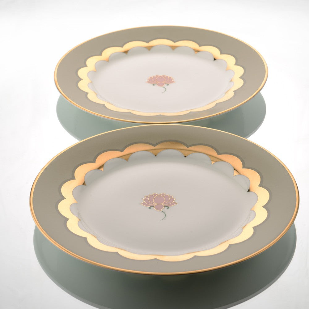 Kuanteya Pichwai Premium Lightwieght fine bone china tableware gold plated beautiful crockery dinner plate